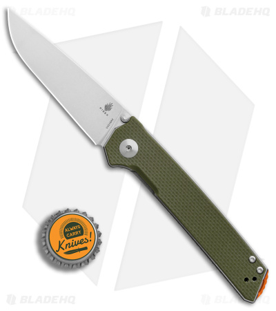 Kizer Vanguard Series Domin Liner Lock Knife Green G-10 (3.5" Stonewash) V4516A2