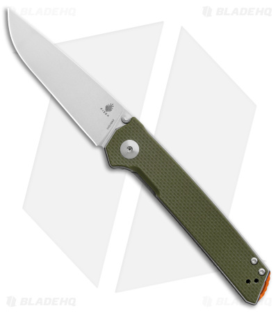 Kizer Vanguard Series Domin Liner Lock Knife Green G-10 (3.5" Stonewash) V4516A2