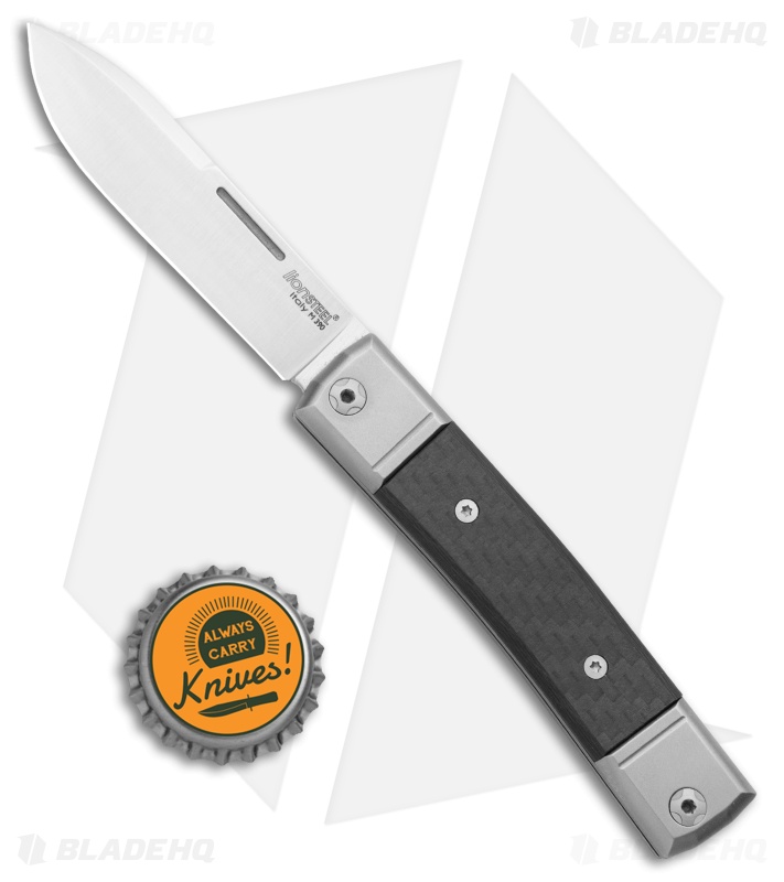 LionSteel BestMan 2 Drop Point Traditional Slip Joint Knife Carbon Fiber