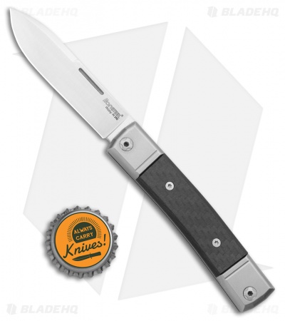 LionSteel BestMan 2 Drop Point Traditional Slip Joint Knife Carbon Fiber