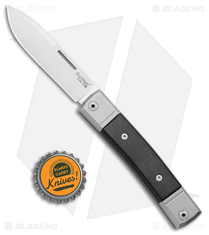 LionSteel BestMan 2 Drop Point Traditional Slip Joint Knife Ebony Wood