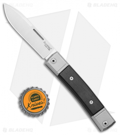 LionSteel BestMan 2 Drop Point Traditional Slip Joint Knife Ebony Wood