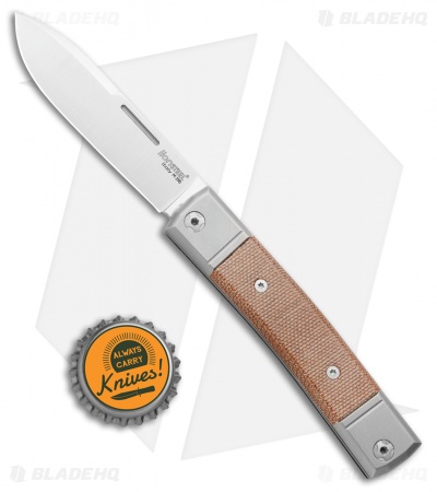 LionSteel BestMan 2 Traditional Slip Joint Knife Natural Micarta (2.875" Satin)