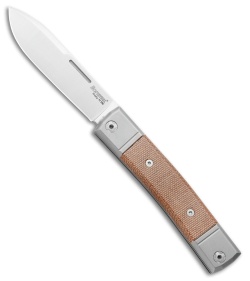 LionSteel BestMan 2 Traditional Slip Joint Knife Natural Micarta (2.875" Satin)