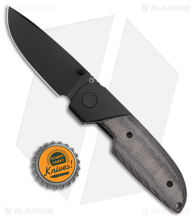 Matsey Basilisk Frame Lock Knife DLC Titanium w/ Black Micarta (3" Black)