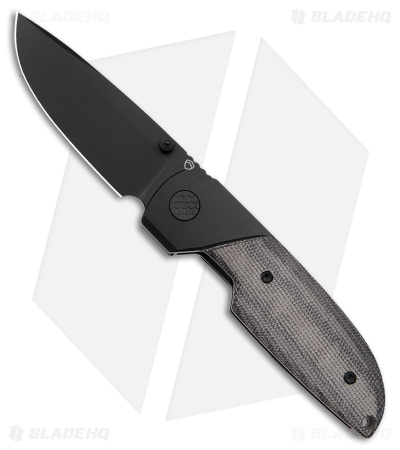 Matsey Basilisk Frame Lock Knife DLC Titanium w/ Black Micarta (3" Black)