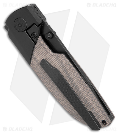 Matsey Basilisk Frame Lock Knife DLC Titanium w/ Green Micarta (3" Black)