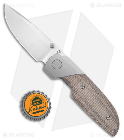 Matsey Basilisk Frame Lock Knife Stonewashed w/ Green Micarta (3" Satin)