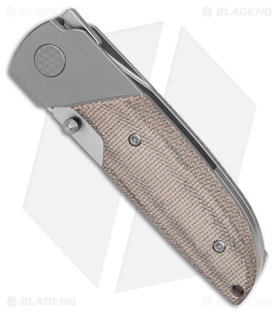 Matsey Basilisk Frame Lock Knife Stonewashed w/ Green Micarta (3" Satin)