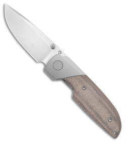 Matsey Basilisk Frame Lock Knife Stonewashed w/ Green Micarta (3" Satin)