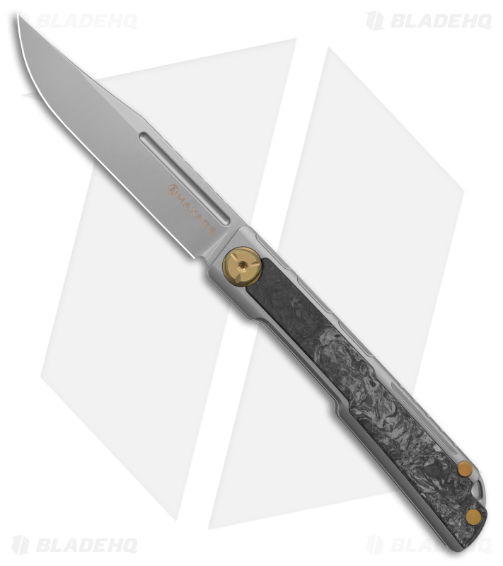 Maxace Albatross Slip Joint Knife Carbon Fiber (3.75" Stonewash) MALB01