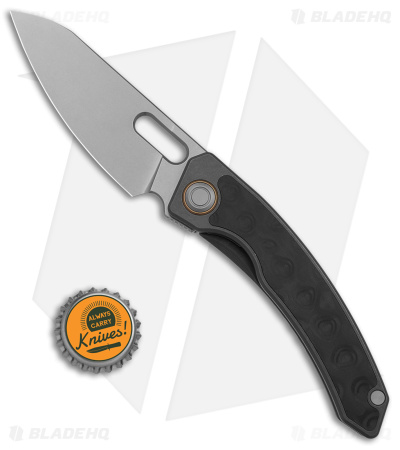 Maxace Black Mirror Frame Lock Knife Titanium/Carbon Fiber (3.25" Stonewash)