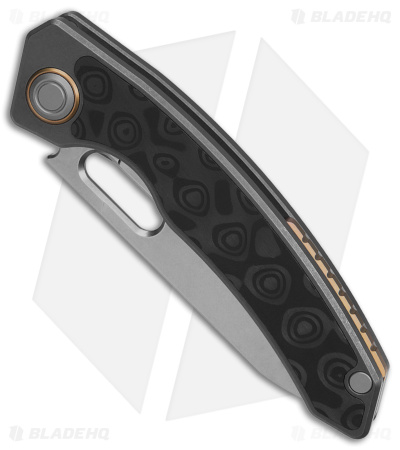 Maxace Black Mirror Frame Lock Knife Titanium/Carbon Fiber (3.25" Stonewash)