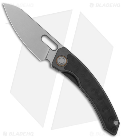 Maxace Black Mirror Frame Lock Knife Titanium/Carbon Fiber (3.25" Stonewash)