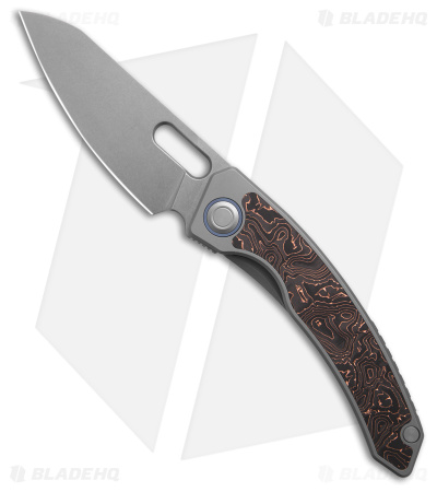 Maxace Black Mirror Knife Gray Titanium/CF M15A - Blade HQ