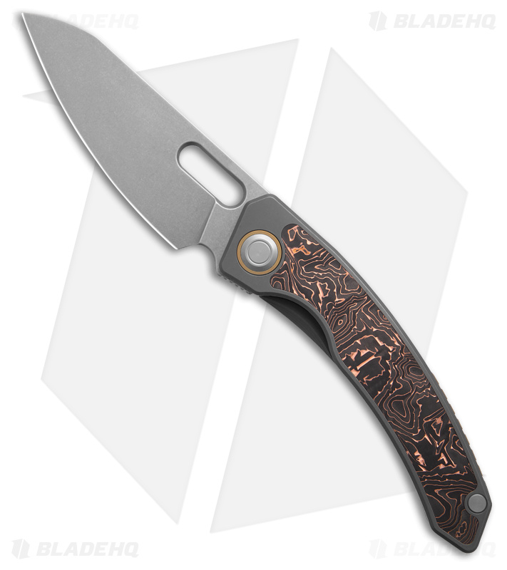 Maxace Black Mirror Frame Lock Knife SW Ti CF - Blade HQ