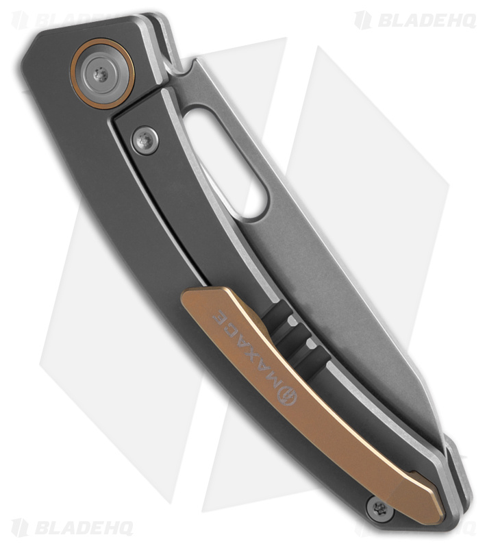 Maxace Black Mirror Frame Lock Knife SW Ti CF - Blade HQ