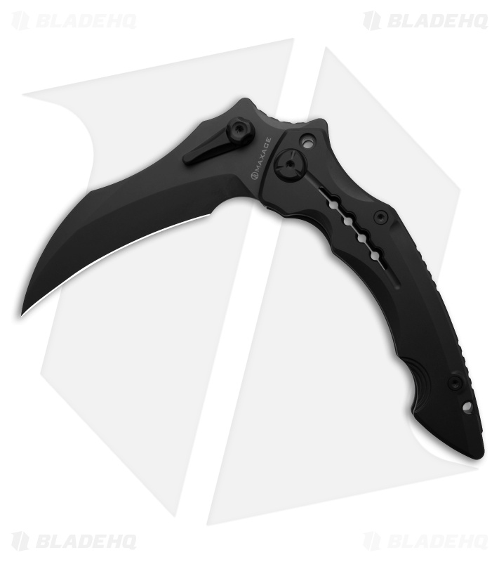 かま Maxace Hela Karambit Frame Lock Knife Black Ti Black DLC