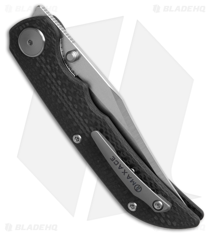 Maxace Kingsnake Liner Lock Knife Carbon Fiber (3.75" Stonewash)