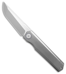 Maxace Racoon Dog CPM S90V  Frame Lock Knife Smooth Titanium (3.6" Bead Blast) 