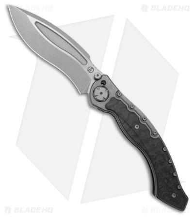 Maxace Vortex M04A Frame Lock Knife Black Swirled CF (5.375" SW)