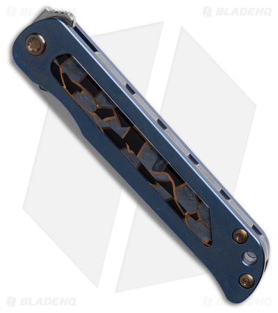 Medford T-Bone Tanto Frame Lock Knife Blue Titanium/Mosaic Inlay (4" SW)