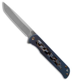 Medford T-Bone Tanto Frame Lock Knife Blue Titanium/Mosaic Inlay (4" SW)
