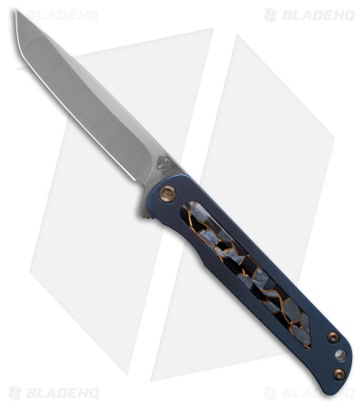 Medford T-Bone Tanto Frame Lock Knife Blue Titanium/Mosaic Inlay (4" SW)