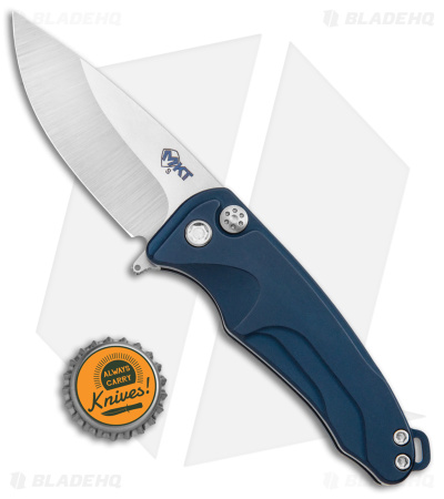 Medford Smooth Criminal Plunge Lock Flipper Knife Blue (3" Tumbled)