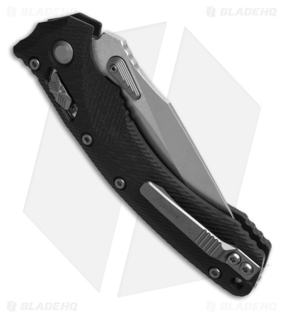Microtech Amphibian Ram-Lok S/E Manual Knife Fluted Black G-10 (3.9" Stonewash)