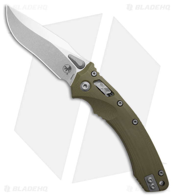 Microtech Amphibian Prototype Ram-Lok S/E Knife OD Green G-10 (3.9" Stonewash)