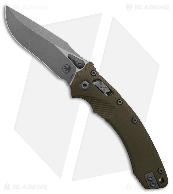 Microtech Amphibian Ram-Lok Fluted OD Green G-10 + Apoc