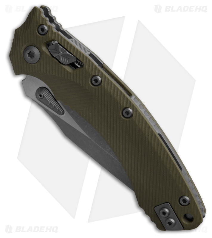 Microtech Amphibian Ram-Lok Manual Knife Fluted OD Green G-10 (3.9" Apocalyptic)