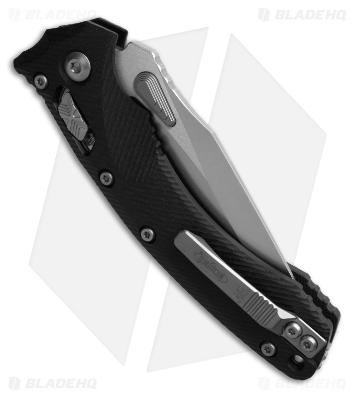 Microtech Amphibian Ram-Lok S/E Manual Knife Fluted Black G-10 (3.9" SW Serr)