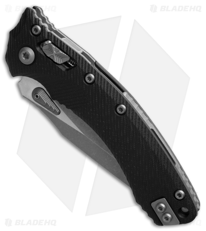 Microtech Amphibian Ram-Lok S/E Manual Knife Fluted Black G-10 (3.9" Apoc Serr)