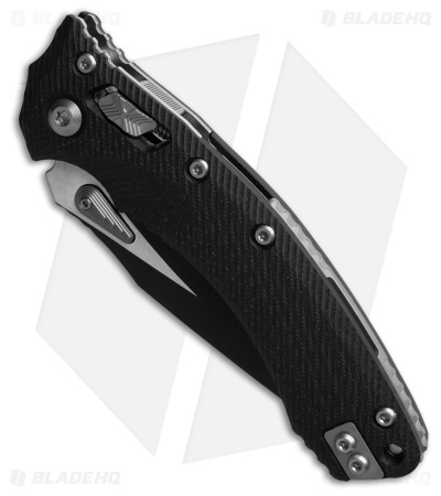 Microtech Amphibian S/E Ram-Lok Knife Fluted Black G-10 (3.9" Black Serr)
