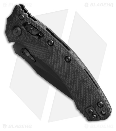 Microtech Amphibian Ram-Lok Manual Knife Fluted Carbon Fiber (3.9" Black DLC)