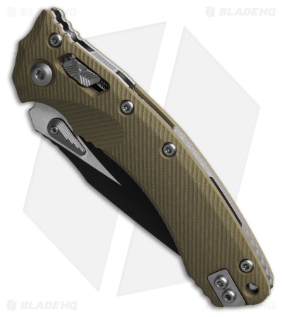 Microtech Amphibian S/E Ram-Lok Knife Fluted OD Green G-10 (3.9" Black Serr)