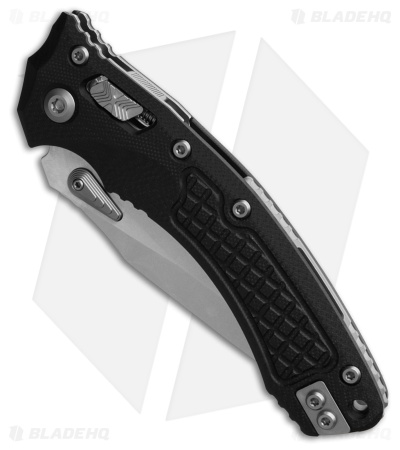Microtech Amphibian Ram-Lok S/E Manual Knife Frag Black G-10 (3.9" SW Serr)