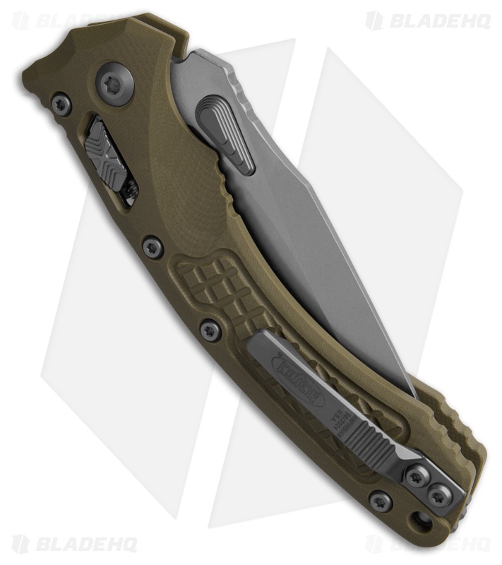 Microtech Amphibian Ram-Lok Knife Frag OD Green G-10 (3.9" Apoc Serr)