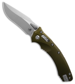 Microtech Amphibian S/E Ram-Lok Knife Fluted OD Green Al (3.9" Stonewash)