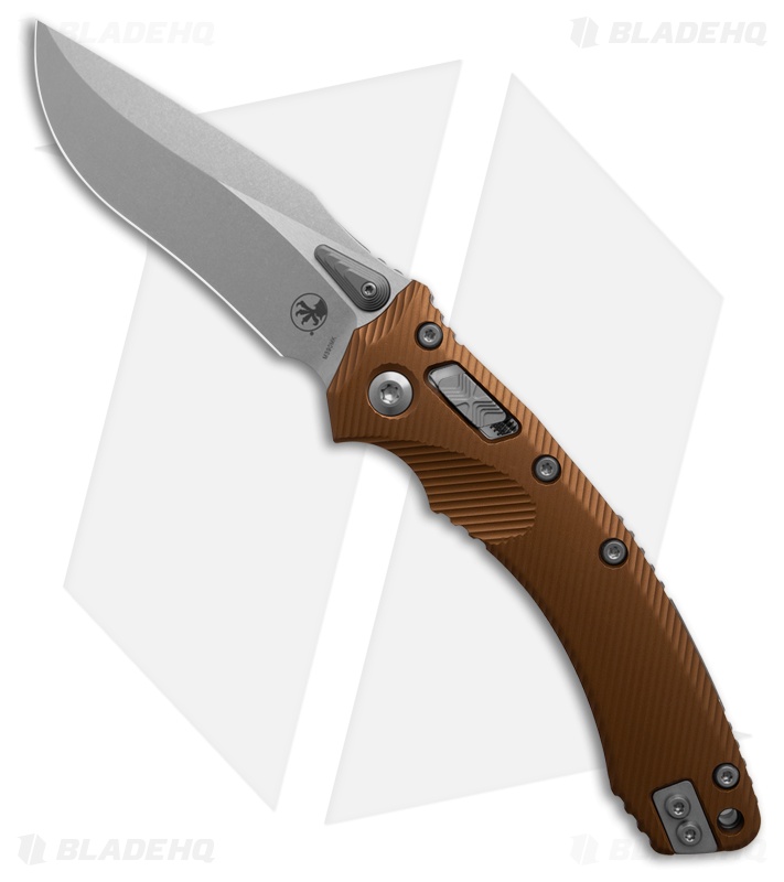 Microtech Amphibian Knife Fluted Tan Aluminum SW
