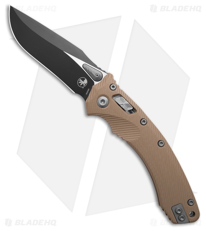 Microtech Amphibian S/E Ram-Lok Knife Fluted Tan G-10 (3.9" Black)