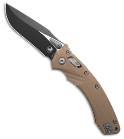 Microtech Amphibian S/E Ram-Lok Knife Fluted Tan G-10 (3.9" Black)
