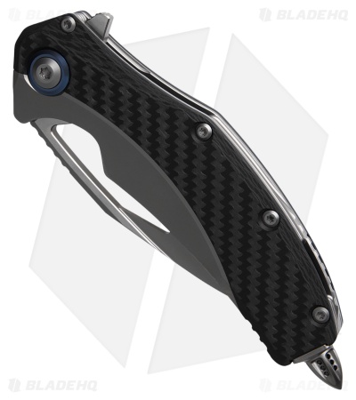 Microtech Matrix Frame Lock Knife Titanium/Black Carbon Fiber w/ Blue (3.8" BB)