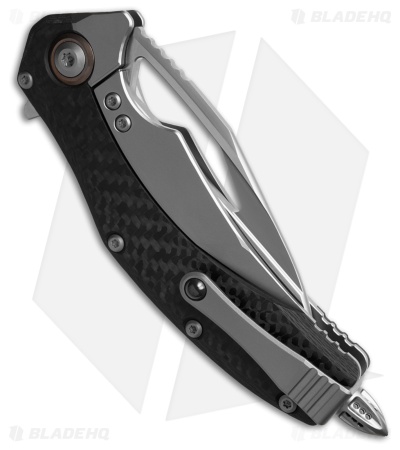 Microtech Matrix Frame Lock Knife Titanium/Black CF (3.8" Bead Blast Serr)