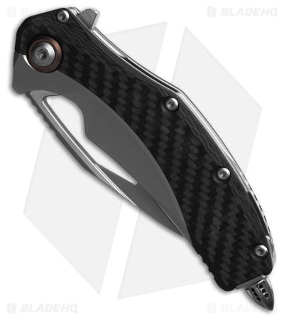 Microtech Matrix Frame Lock Knife Titanium/Black CF (3.8" Bead Blast Serr)