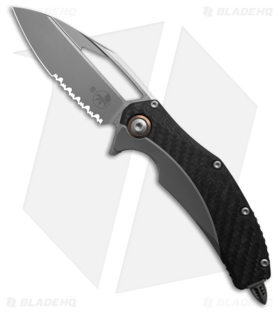Microtech Matrix Frame Lock Knife Titanium/Black CF (3.8" Bead Blast Serr)