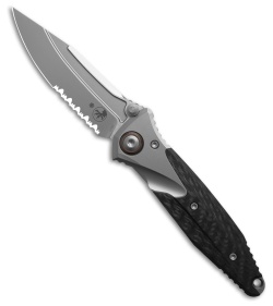 Microtech Socom Bravo Mini S/E Frame Lock Knife CF/Ti (3.4" Black/Gray Serr)