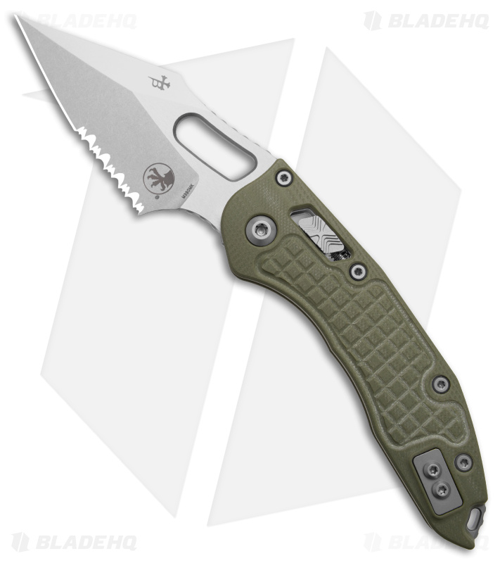 Microtech Stitch Ram-Lok Knife OD Green Frag G-10 (3.7" Stonewash Serr)